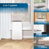 Friedrich - 13000 BTU (8000 DOE) 700 Sq. Ft Portable Air Conditioner Cool Only Wifi Enabled - White - Back View
