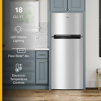 Whirlpool - 18 Cu. Ft. Wide Refrigerator Compatible With The EZ Connect Icemaker Kit - Stainless ... - Back View