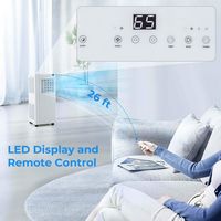 Costway 7100 BTU Portable Air Conditioner Cools up to 350 sq.ft 10000 BTU AC Unit with Dehumidifi... - Back View