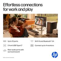 HP - OmniDesk Desktop - Intel Core Ultra 5 - 16GB DDR5 Memory - 1TB SSD - Dark Wood - Back View