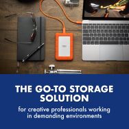 LaCie - Rugged 2TB External USB-C, USB 3.1 Gen 1 Portable Hard Drive - Orange/Silver - Back View