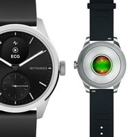 Withings - ScanWatch 2 - Heart Health Hybrid Smartwatch - 42mm - Black/Silver - Back View