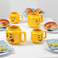 Room Copenhagen - LEGO: Classic Yellow Minifigures Winking Girl Ceramic Mug, 8.6oz - Back View