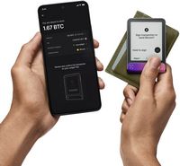 Ledger - Flex Crypto Hardware Wallet with Recovery Key - Crimson Magenta - Back View