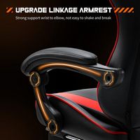 Bestier - Gaming Chair - PU Leather Fixed up Armrest Lumbar Support Ergonomic Reclining PC Chair ... - Back View