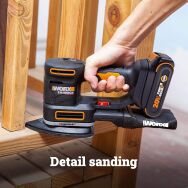 WORX - WX820L 20V PowerShare Sandeck 5-in-1 Cordless Multi-Sander - Black - Back View
