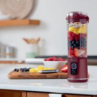 Ninja - Blast 18 oz. Portable Blender - Cranberry Red - Back View