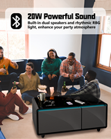 Livtab - Smart Coffee Table with Refrigerated Drawers, Wireless Charging, Bluetooth Speaker, Idea... - Back View