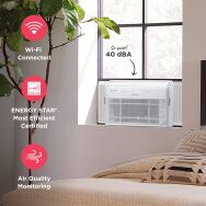 Frigidaire - Gallery 115V 8,000 BTU 350 Sq. Ft. Smart Inverter Window Air Conditioner - White - Back View