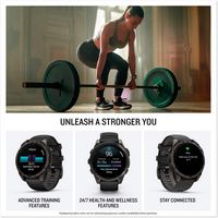 Garmin - fēnix 8 AMOLED Sapphire GPS Smartwatch 47mm Fiber-reinforced polymer - Carbon Gray DLC T... - Back View