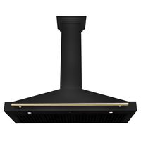 ZLINE - 48 inches - Convertible & Externally Vented - Wall Range Hood - Black stainless steel - Back View