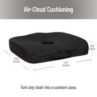 Mind Reader - Gel Memory Foam Seat Cushion with Tailbone Cutout, Air-Cloud Technology Ergonomic S... - Back View