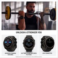 Garmin - fēnix 8 Solar Sapphire GPS Smartwatch 51mm Fiber-reinforced polymer - Carbon Gray DLC Ti... - Back View