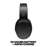 Skullcandy - Crusher 3.0 Wireless Over-the-Ear Heaphones - Black - Back View