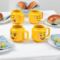 Room Copenhagen - LEGO: Classic Yellow Minifigures Happy Boy Ceramic Mug, 8.6oz - Back View