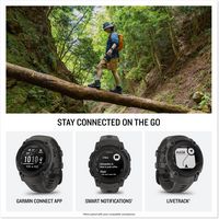 Garmin - Instinct E GPS Smartwatch 40 mm Fiber-reinforced Polymer - Black with Charcoal Band - Back View