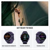 Garmin - Forerunner 570 GPS Smartwatch 47 mm Aluminum - Indigo Aluminum - (2025) - Back View