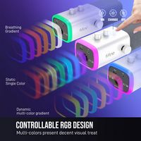 FIFINE USB/XLR Dynamic Microphone, RGB Mic for PC & Mobile, Streamer & Gamer -White AM8W - Back View