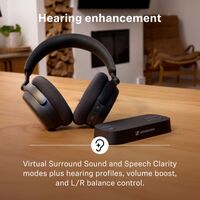 Sennheiser - RS 275 TV Headphones. Wireless Bluetooth Headphone and TV Transmitter - Black - Back View