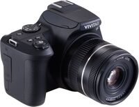 Vivitar - 4K (2160) Video Hybrid Optical Zoom Bridge Camera with Lens - Black - Back View
