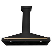 ZLINE - 48 inches - Convertible & Externally Vented - Wall Range Hood - Black stainless steel - Back View