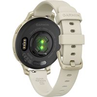 Garmin - Lily 2 Active GPS Smartwatch 33 mm Anodized Aluminum - Lunar Gold with Bone Silicone Ban... - Back View