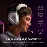 CORSAIR - VOID v2 Wireless Gaming Headset for PC, PS5, PS4, Nintendo Switch, and Mobile - White - Back View