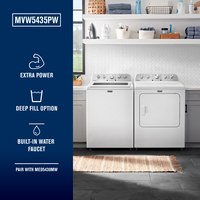 Maytag - 4.7 Cu. Ft. High Efficiency Top Load Washer with Extra Power Button - White - Back View