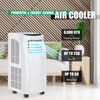 Costway Portable Air Conditioner Cools up to 230 sq.ft 5500 BTU (8000BTU ASHRAE) Dehumidifier - W... - Back View