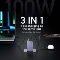 UGREEN - Nexoede Pro 100W USB-C Charger Set, PPS 3-Port Compact Foldable GaN Charger for MacBook ... - Back View
