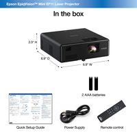 Epson - EpiqVision Mini EF11 Laser Projector - Black - Back View