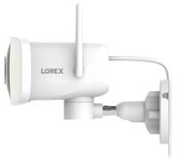 Lorex - Connect 2K Floodlight Wi-Fi Security Camera (with App Controlled Horizontal Pan) - White - Back View