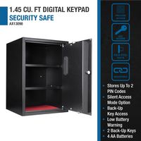 Barska - 1.45 Cu Ft Large Digital Keypad Safe-Solid Steel with 3 Deadbolts, Removable Shelves, An... - Back View