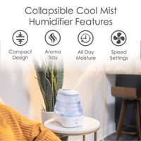 CRANE - 1 Gal. Cool Mist Collapsible Humidifier - Blue/White - Back View