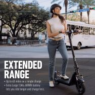 NIU - KQi 300P Foldable Electric Kick Scooter w/ 40 mi Max Range & 20 mph Max Speed - Black - Back View