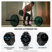 Garmin - fēnix 8 AMOLED Sapphire  GPS Smartwatch 43mm Fiber-reinforced polymer - Carbon Gray DLC ... - Back View