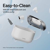 PETLIBRO - Dockstream App Monitoring Pet Water Fountain with Replacement Water Pump Bundle - White - Back View