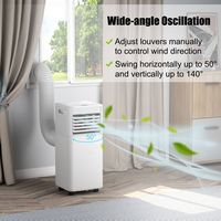 Costway 6000 BTU Portable Air Conditioner Cools up to 350 sq.ft 3-in-1 Air Cooler w/Dehumidifier ... - Back View