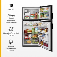 Whirlpool - 18.2 Cu. Ft. Top-Freezer Refrigerator - Stainless Steel - Back View