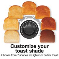 Proctor Silex - Wide-Slot 4 Slice Toaster - Black - Back View