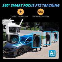 Defender - AI 3K+ Guard Tri-Lens PTZ WIFI Plug-in Security Camera, 360° Tracking, AI Detection, W... - Back View
