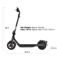 Segway - E2 Pro Electric Scooter w/21.7 miles Max Operating Range & 18.6 mph Max Speed - Black - Back View