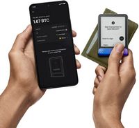Ledger - Flex Crypto Hardware Wallet with Recovery Key - Neptune Blue - Back View