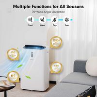 Costway 8800 BTU Portable Air Conditioner Cools up to 450 sq.ft 4-in-1 Air Cooler w/ APP & WiFi S... - Back View
