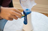 CRANE - Personal Corded Steam Inhaler - White/Blue - Back View