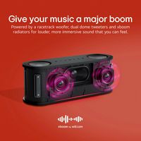 LG - xboom Bounce Portable Bluetooth Speaker - Black - Back View