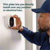 ecobee Trim Plate - Made for ecobee Smart Thermostat Essential - Programmable Wi-Fi Thermostat Ac... - Back View