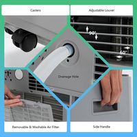 Costway 6000 BTU Portable Air Conditioner Cools up to 350 sq.ft w/ Remote Control 3-in-1 Air Cool... - Back View