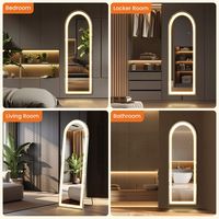 Bestier 20 x 63 Inches 3 Color Lighting Standing Mirror, Floor Standing Mirror with LED Lights - ... - Back View