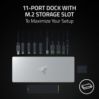 Razer - Thunderbolt 5 Dock: 11-Port Docking Station - 120Gbps Transfer - Triple 4K 144Hz or 8K 60... - Back View